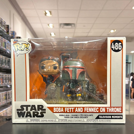 Funko Pop! Star Wars Boba Fett And Fennec On Throne Jumbo