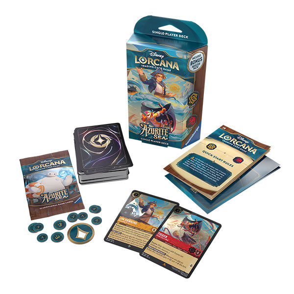 Disney Lorcana: Azurite Sea Starter Deck (Amber & Ruby) - Azurite Sea