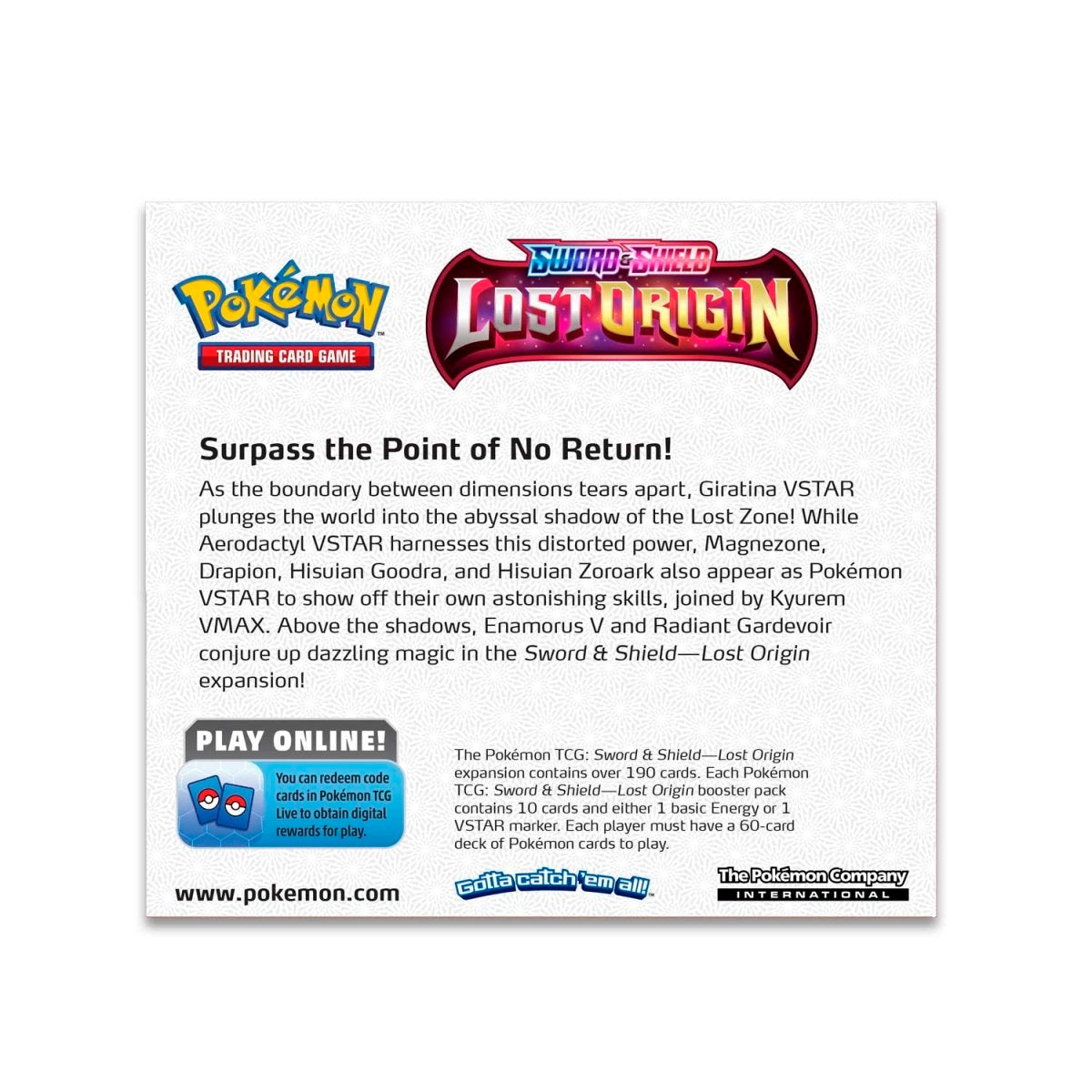 Lost origin booster order box